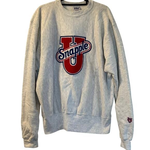 Vintage 90s Snapple U Drink Promo Pro Weave Crewneck Adult XL - Picture 1 of 4